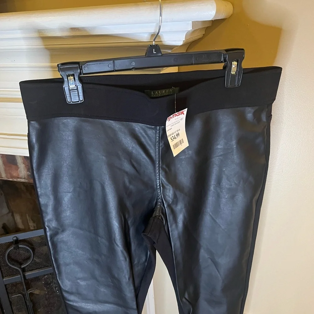 Lauren Ralph Lauren Faux Leather Pull On Pants 12 - Picture 8 of 9